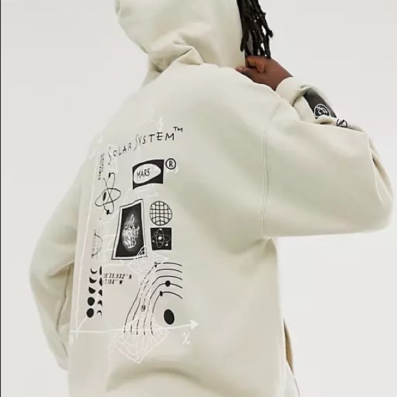 Reclaimed Vintage Scribble Hoodie - Picture 2 of 9